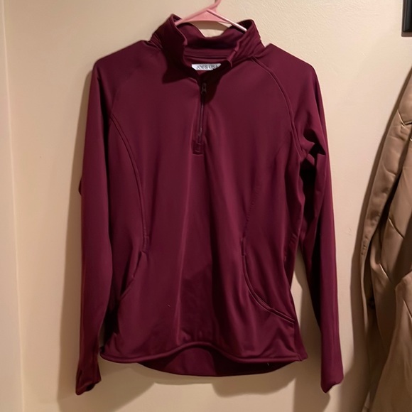 Long sleeve zip-up athletic pullover shirt. - Picture 1 of 1